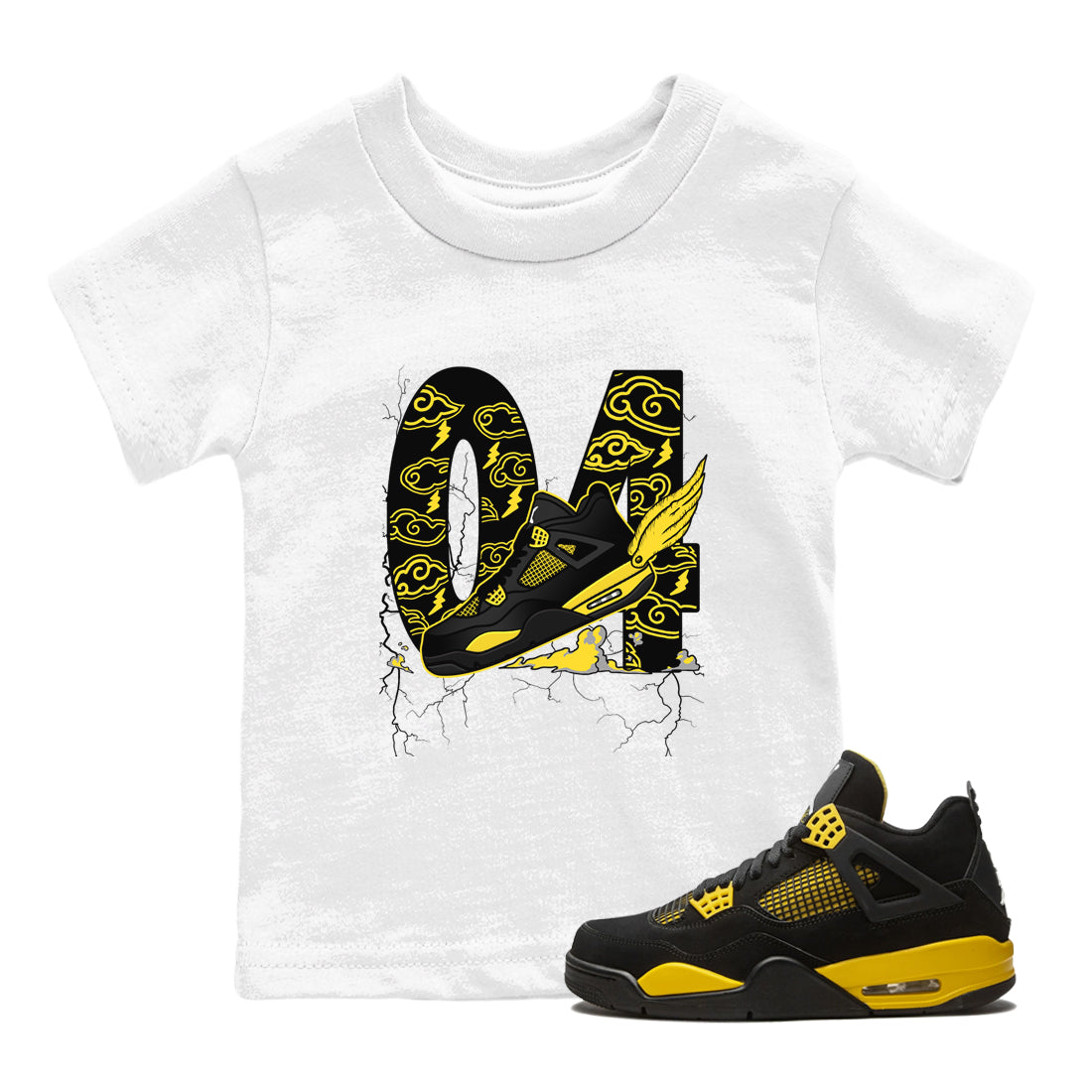 Fly To The Clouds snkmatch Tees Kids - Air Jordan 4 Thunder