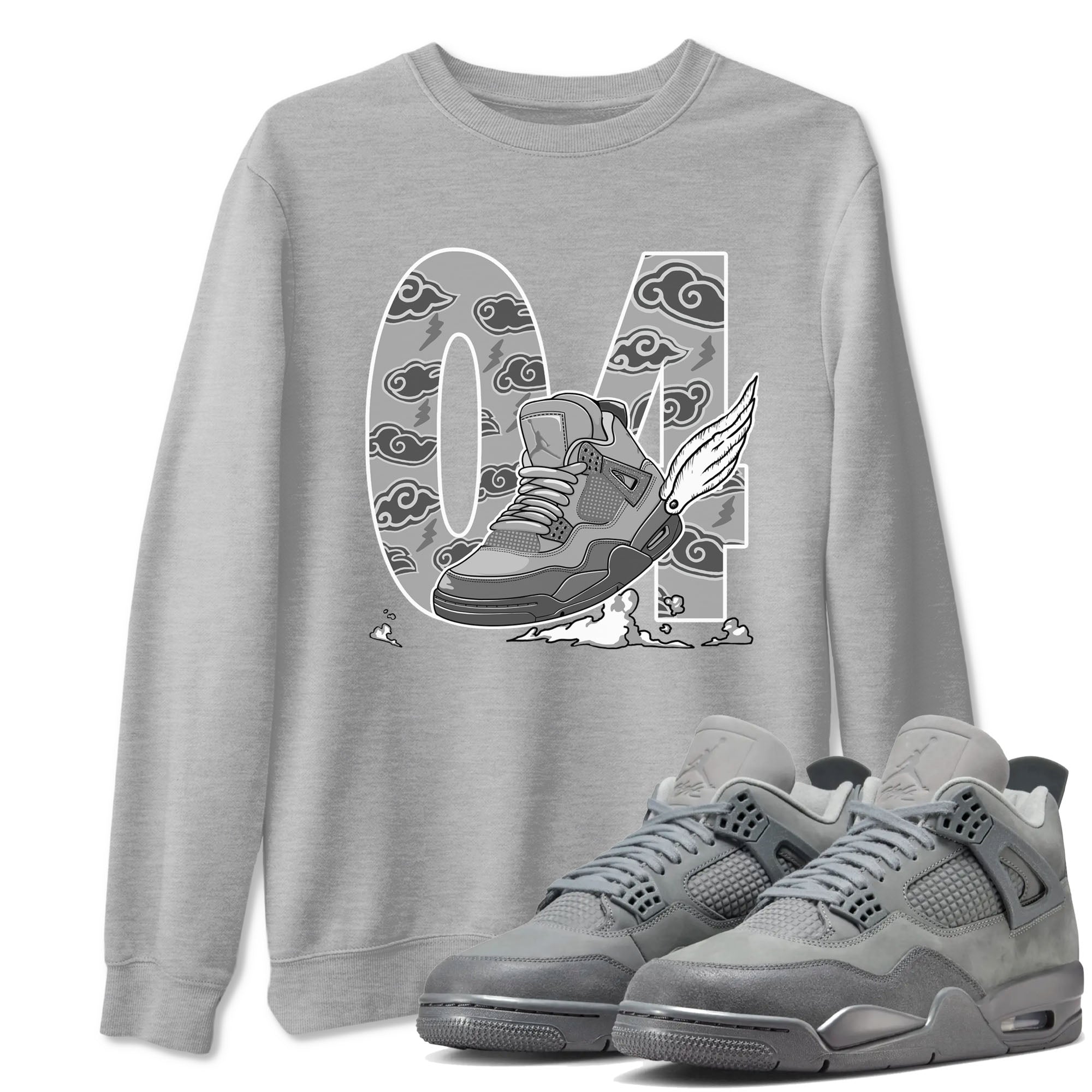Fly To The Clouds snkmatch Tees - Air Jordan 4 Wet Cement