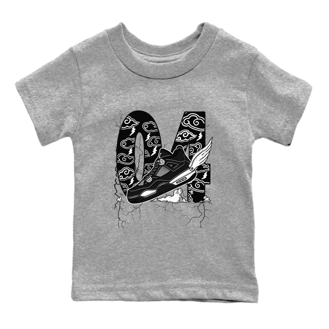 Fly To The Clouds snkmatch Tees Kids - Air Jordan 4 White Thunder