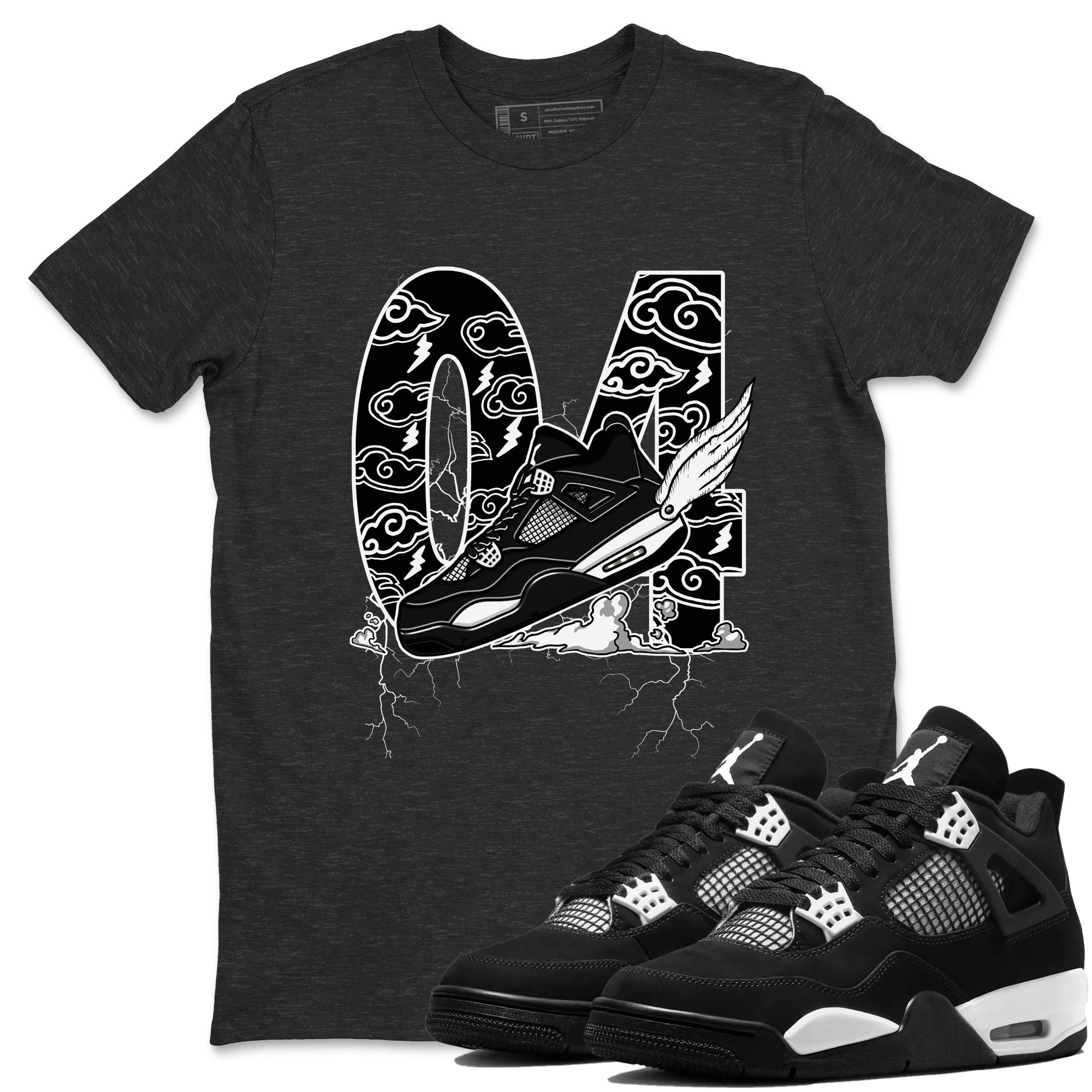 Fly To The Clouds snkmatch Tees - Air Jordan 4 White Thunder