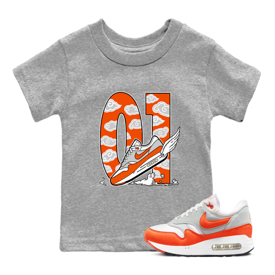 Fly To The Clouds snkmatch Tees Kids - Air Max 1 Cosmic Clay