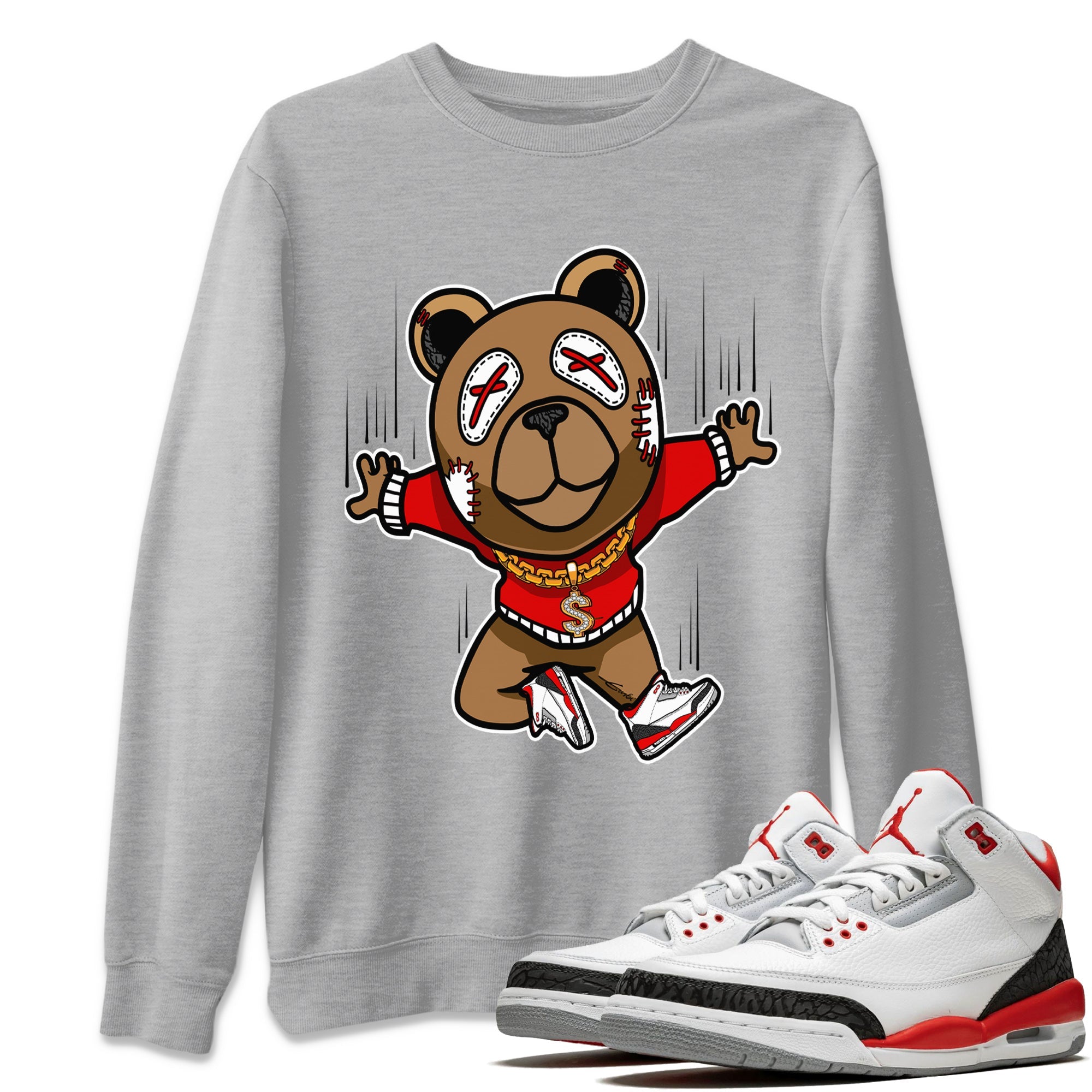 Flying Bear Unisex Tops - Air Jordan 3 Fire Red