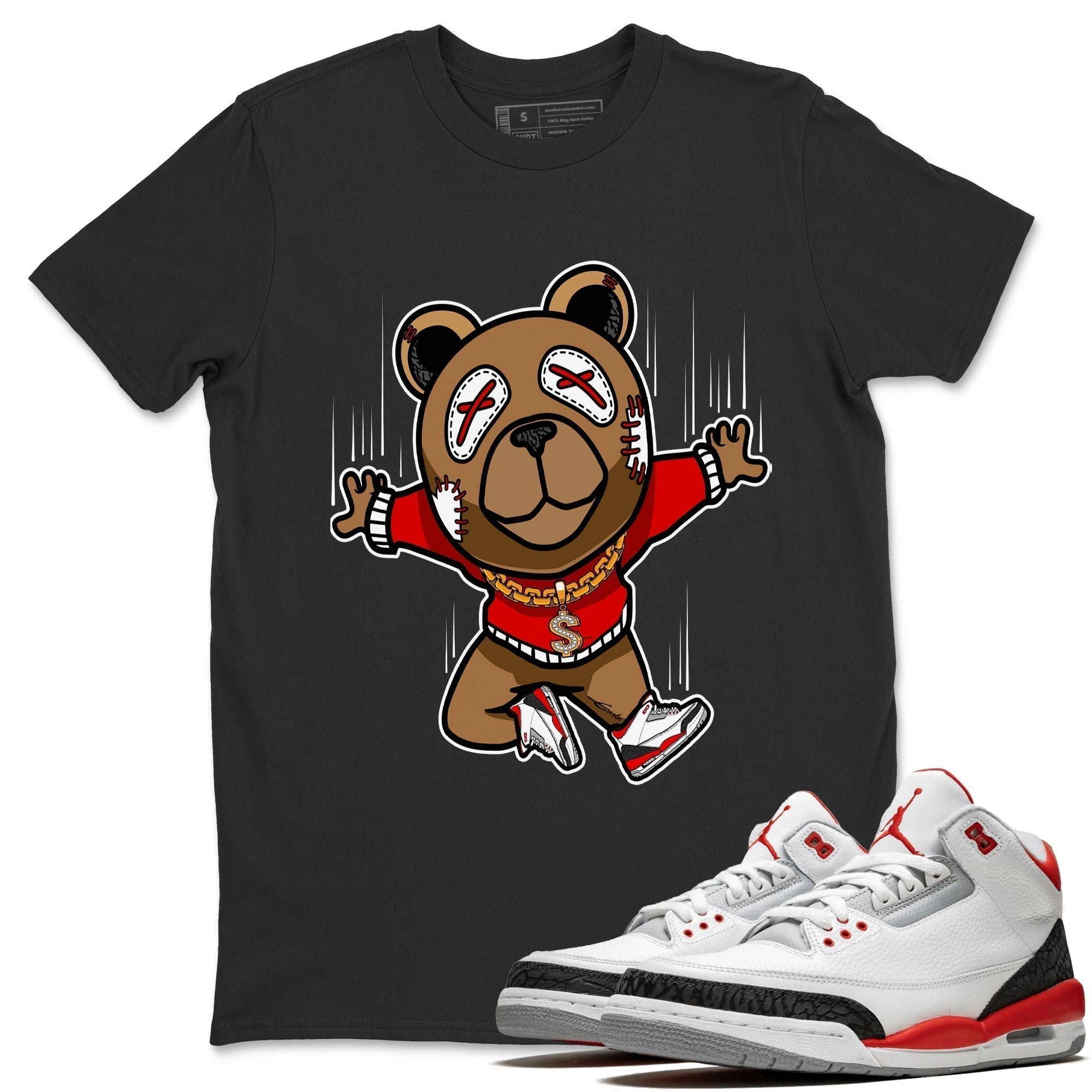 Flying Bear Unisex Tops - Air Jordan 3 Fire Red