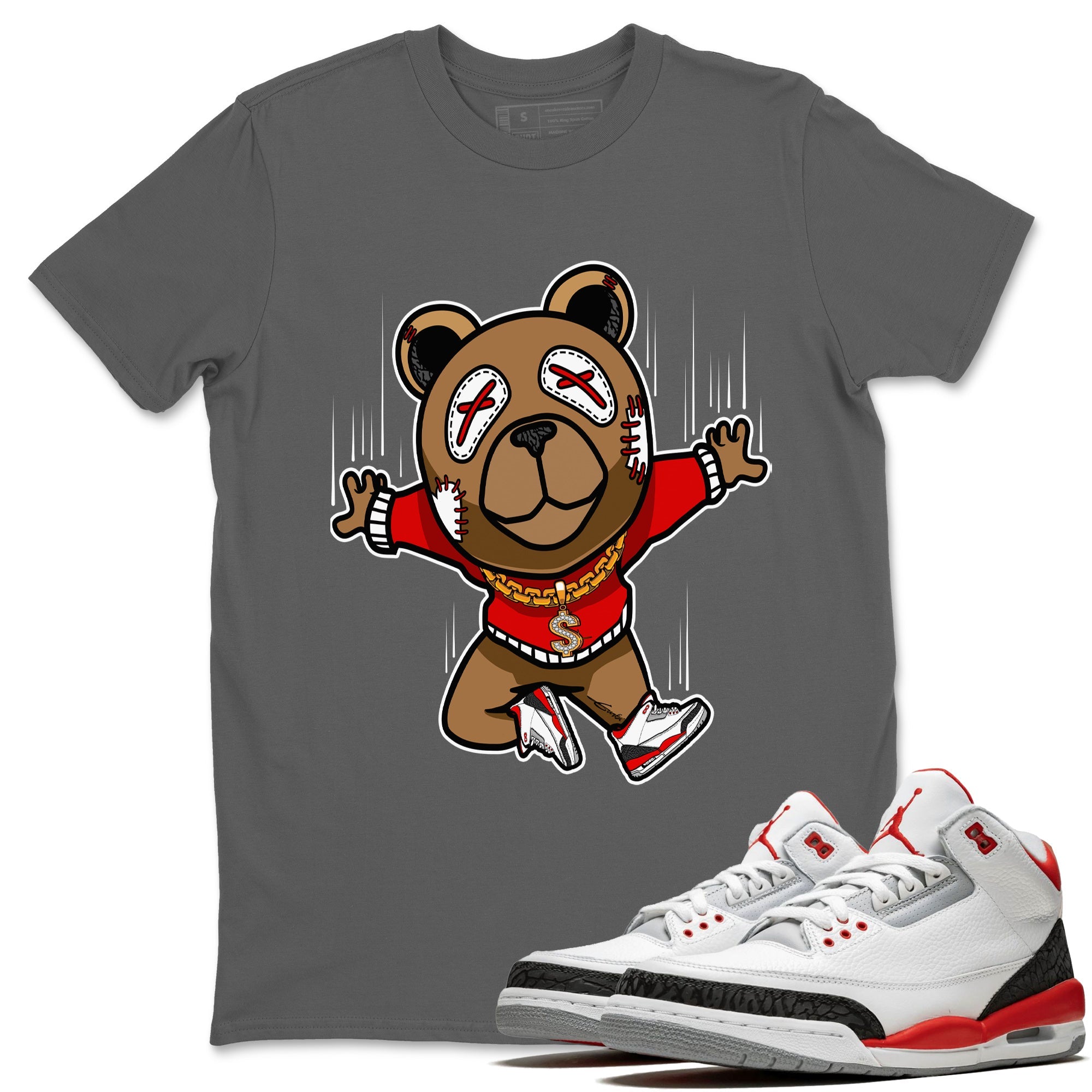 Flying Bear Unisex Tops - Air Jordan 3 Fire Red