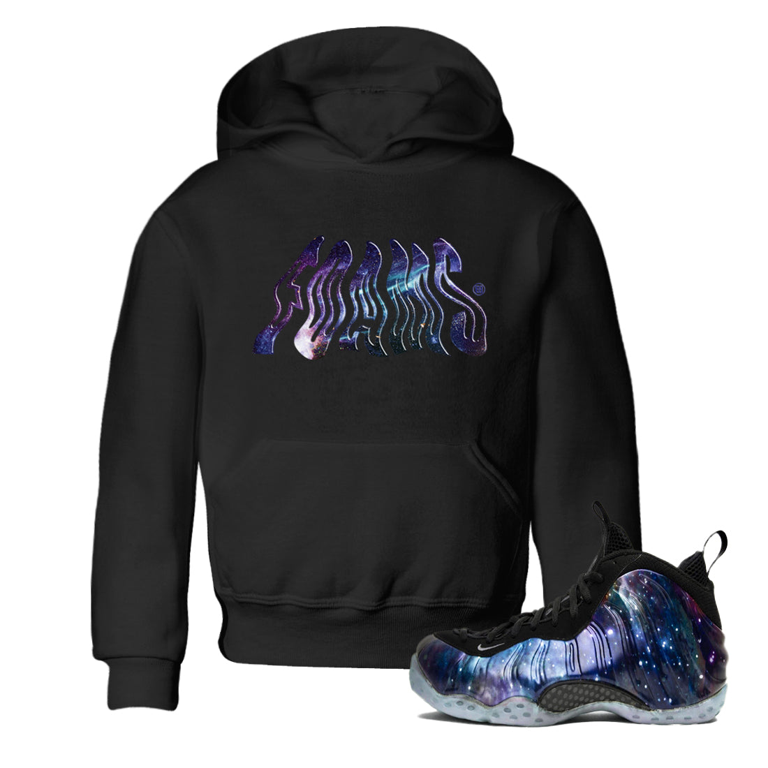 Foams snkmatch Tees Kids - Air Foamposite One Galaxy