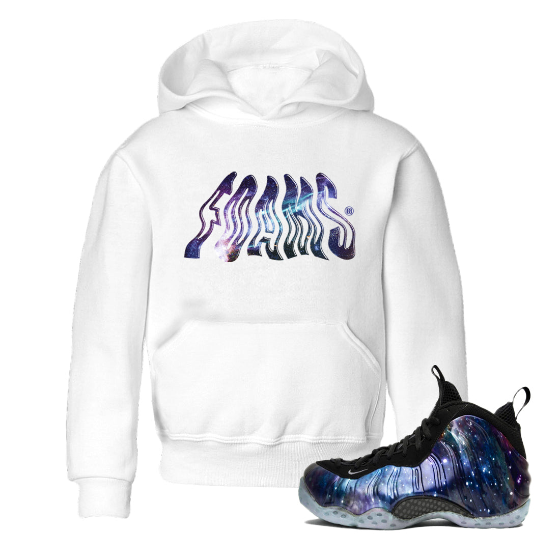 Foams snkmatch Tees Kids - Air Foamposite One Galaxy