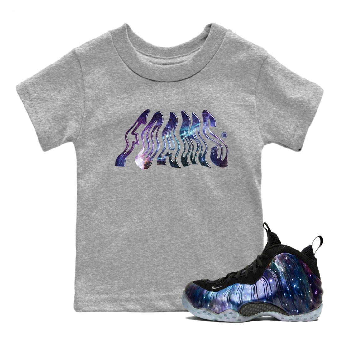 Foams snkmatch Tees Kids - Air Foamposite One Galaxy