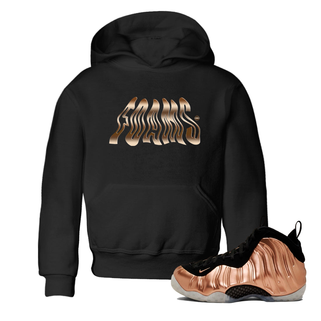 Foams snkmatch Tees Kids - Air Foamposite One Metallic Copper