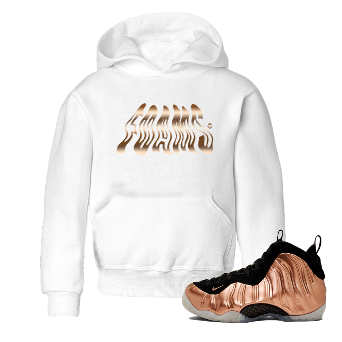 Foams snkmatch Tees Kids - Air Foamposite One Metallic Copper