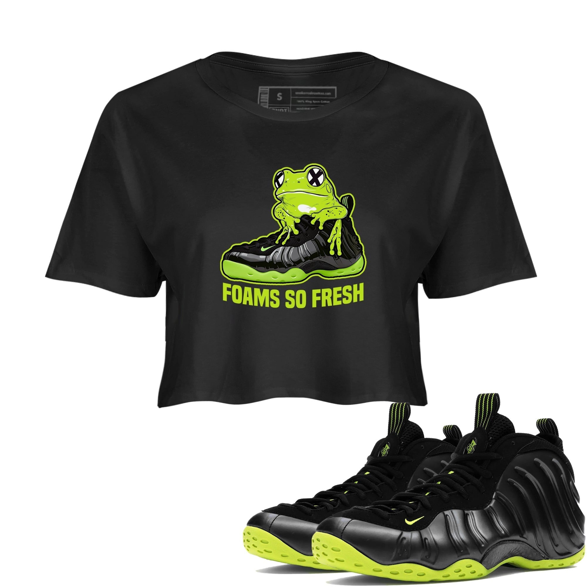 Foams So Fresh snkmatch Women's Top - Air Foamposite One Black Volt