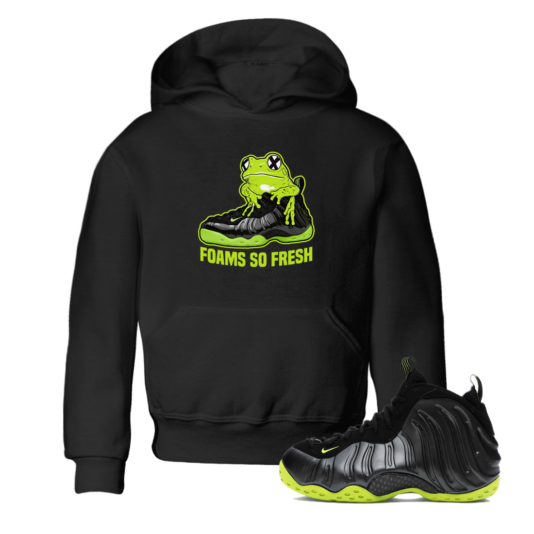 Foams So Fresh snkmatch Tees Kids - Air Foamposite One Black Volt