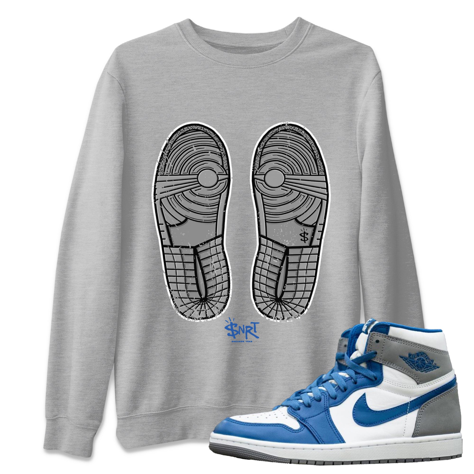 Footprint Unisex Tops - Air Jordan 1 True Blue