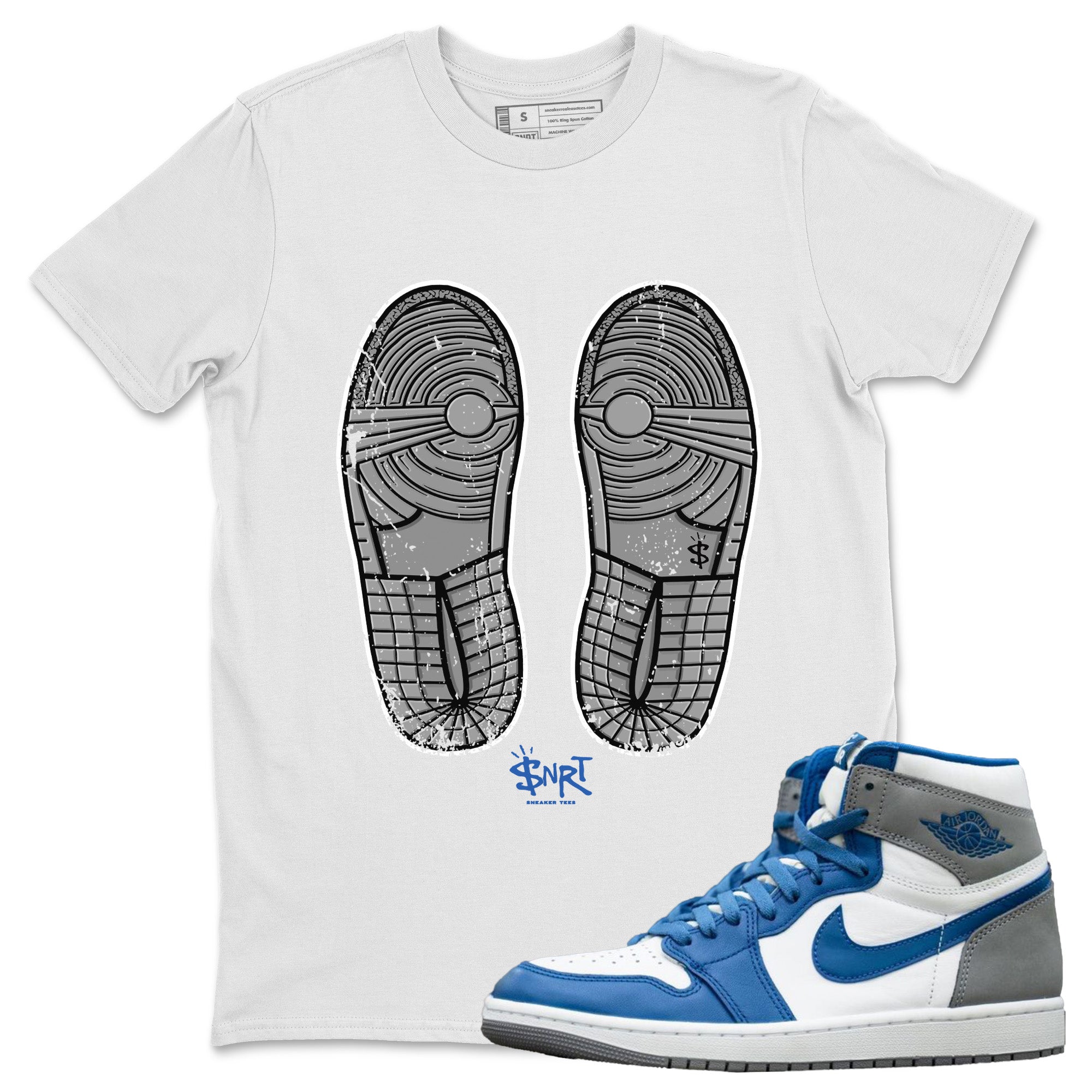 Footprint Unisex Tops - Air Jordan 1 True Blue