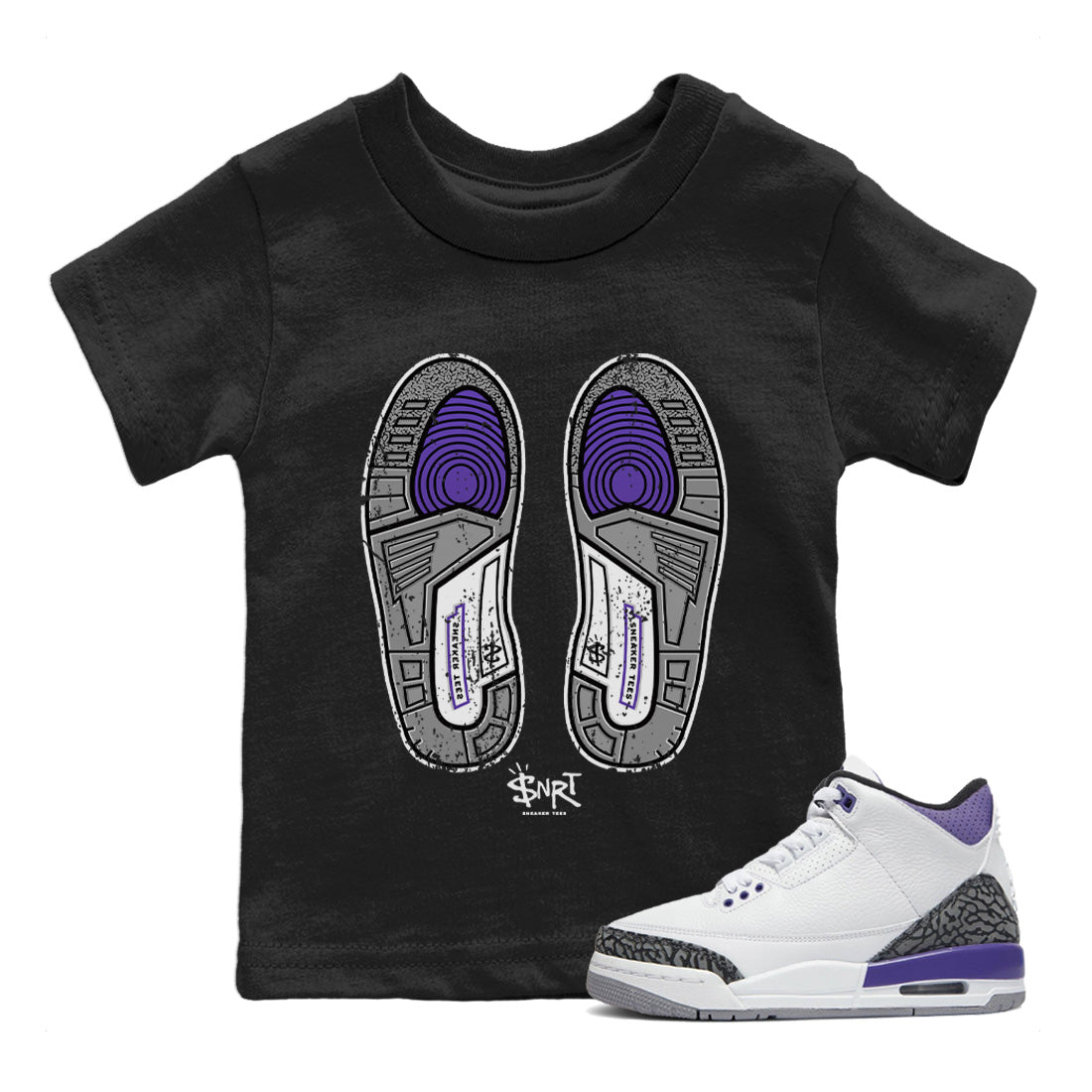 Footprint Kids Tops - Air Jordan 3 Dark Iris