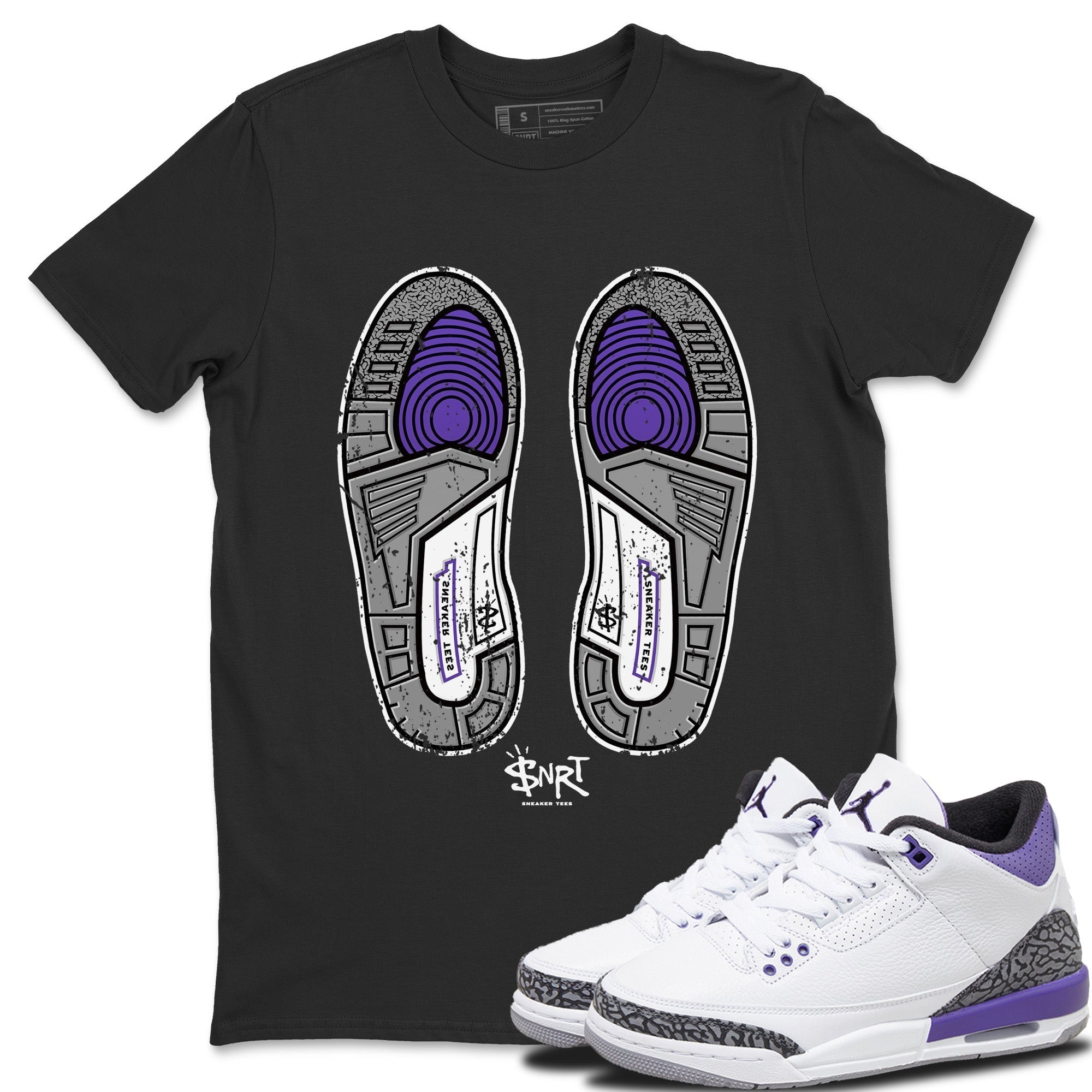 Footprint Unisex Tops - Air Jordan 3 Dark Iris