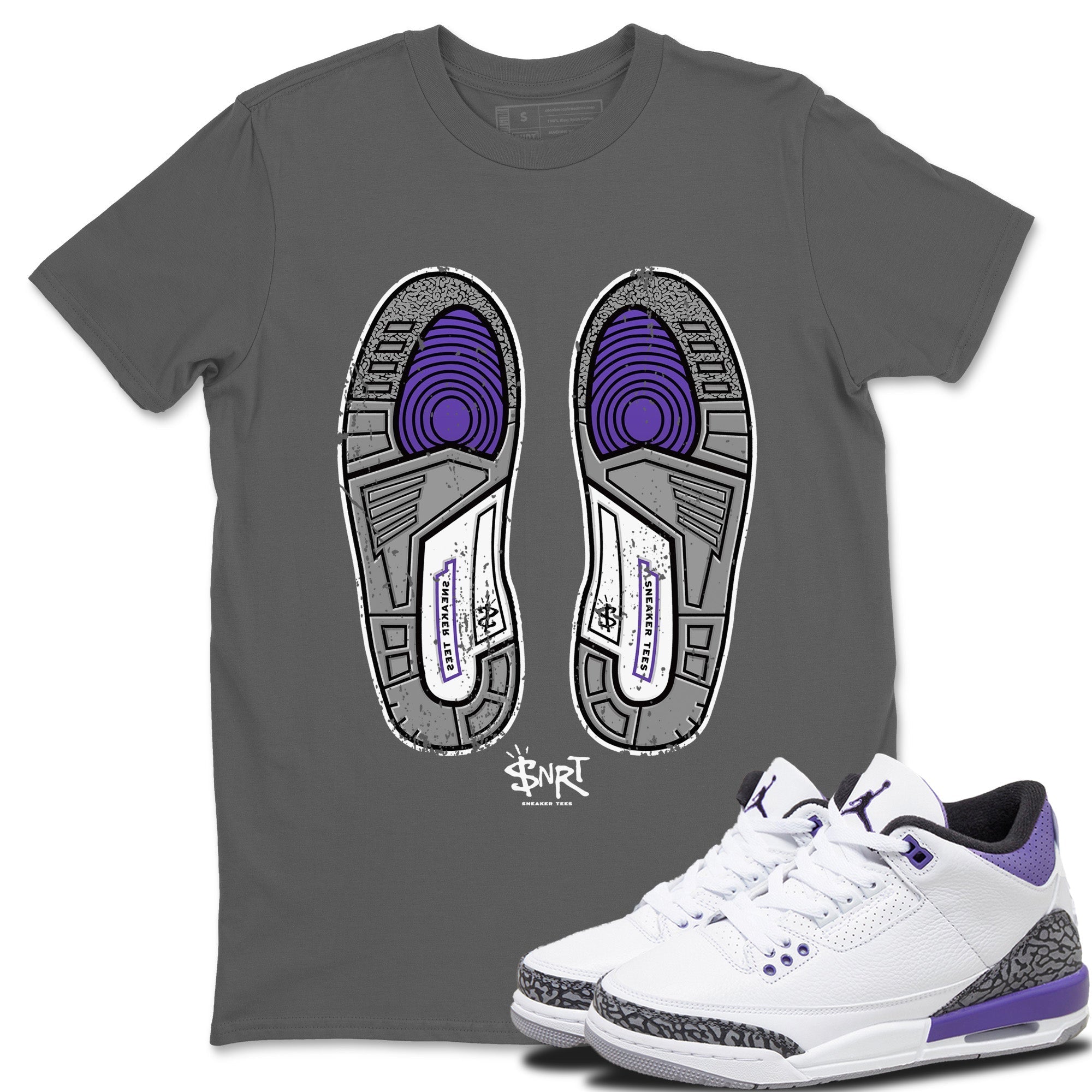 Footprint Unisex Tops - Air Jordan 3 Dark Iris