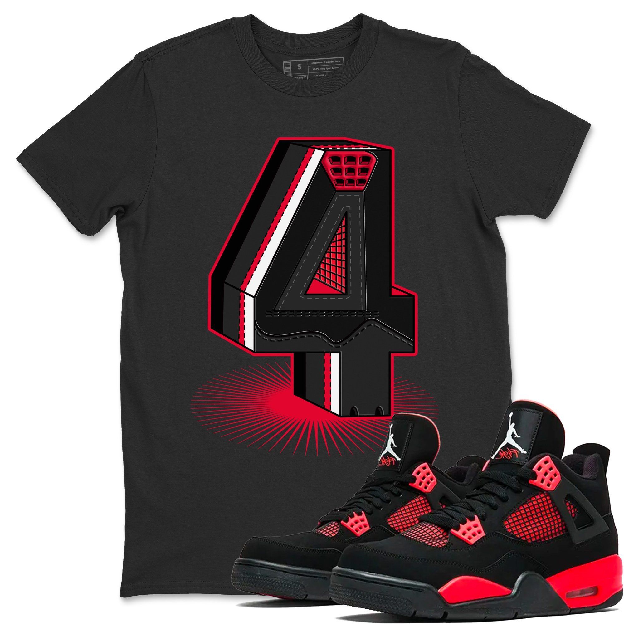 Four Statue Unisex Tops - Air Jordan 4 Red Thunder