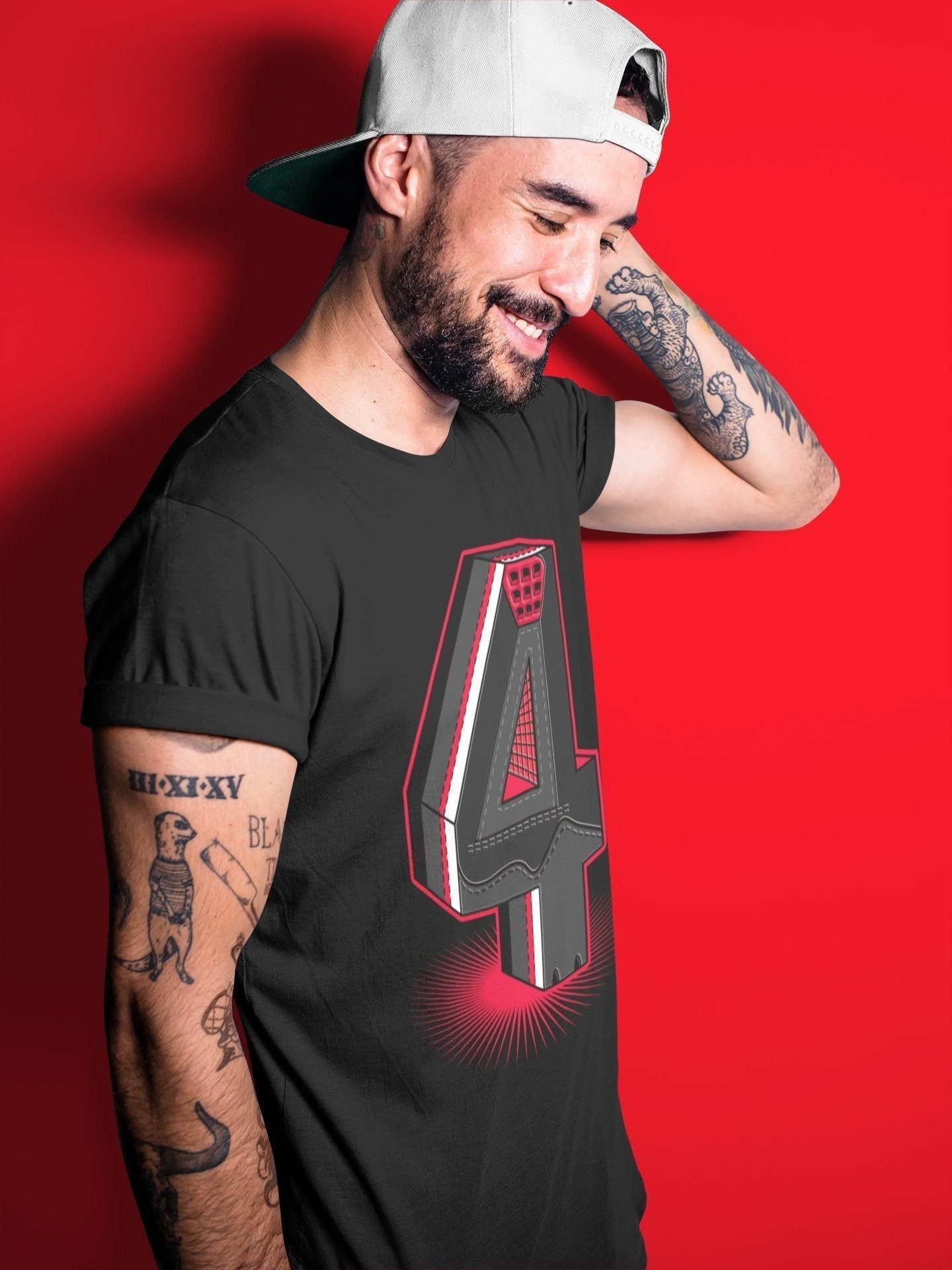 Four Statue Unisex Tops - Air Jordan 4 Red Thunder