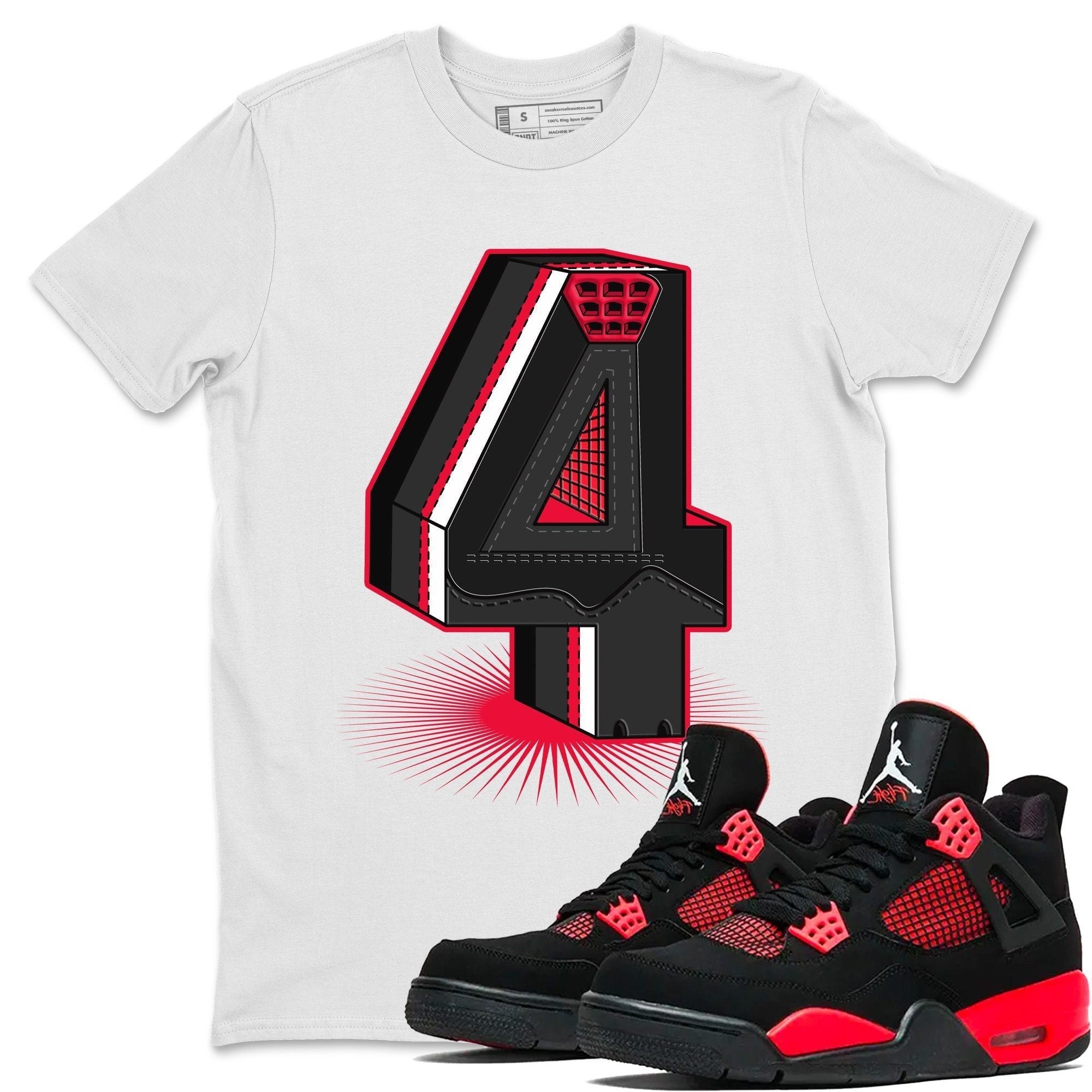 Four Statue Unisex Tops - Air Jordan 4 Red Thunder