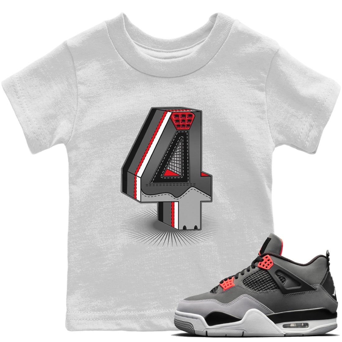 Four Statue Kids Tops - Air Jordan 4 Infrared