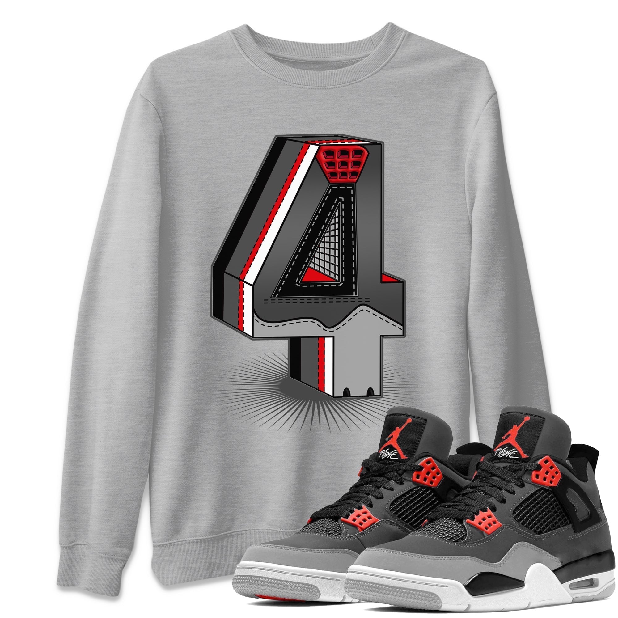 Four Statue Unisex Tops - Air Jordan 4 Infrared
