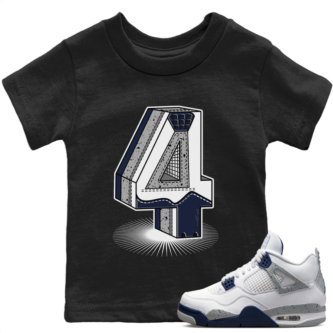 Four Statue Kids Tops - Air Jordan 4 Midnight Navy