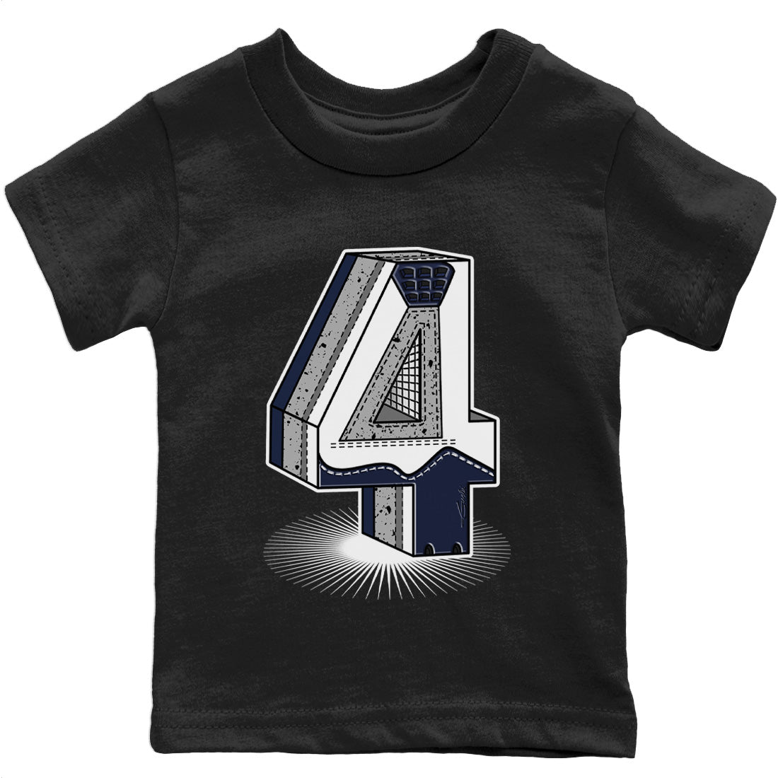 Four Statue Kids Tops - Air Jordan 4 Midnight Navy
