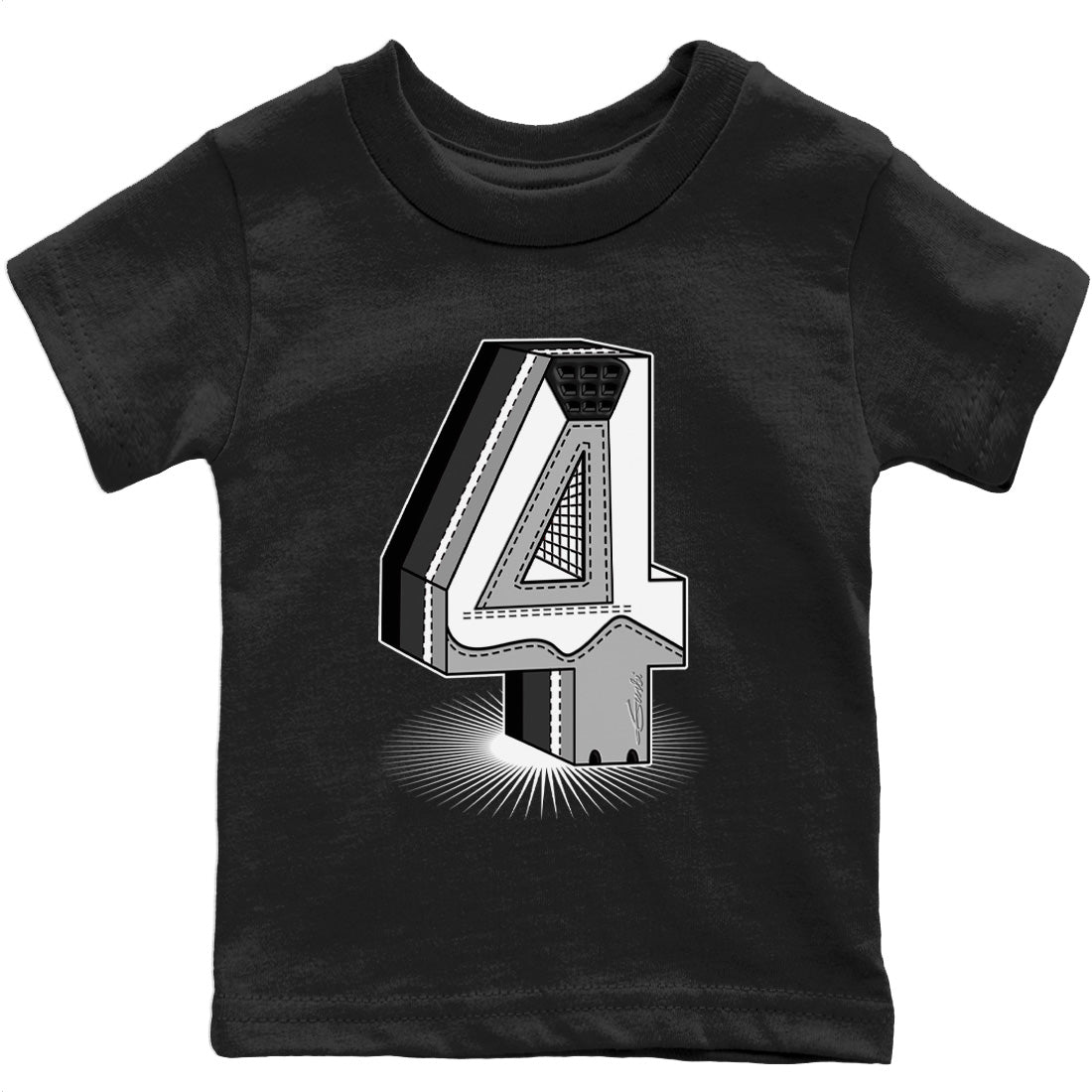 Four Statue Kids Tops - Air Jordan 4 Military Black
