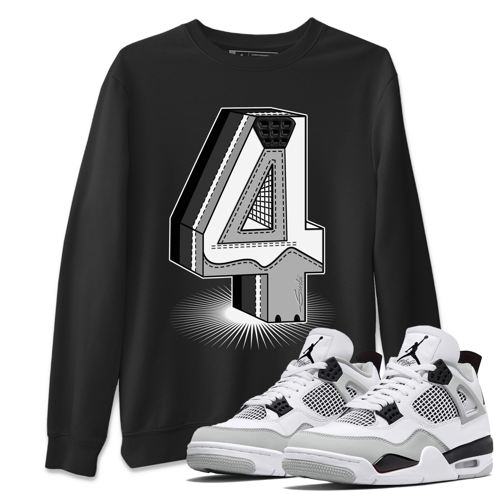 Four Statue Unisex Tops - Air Jordan 4 Military Black