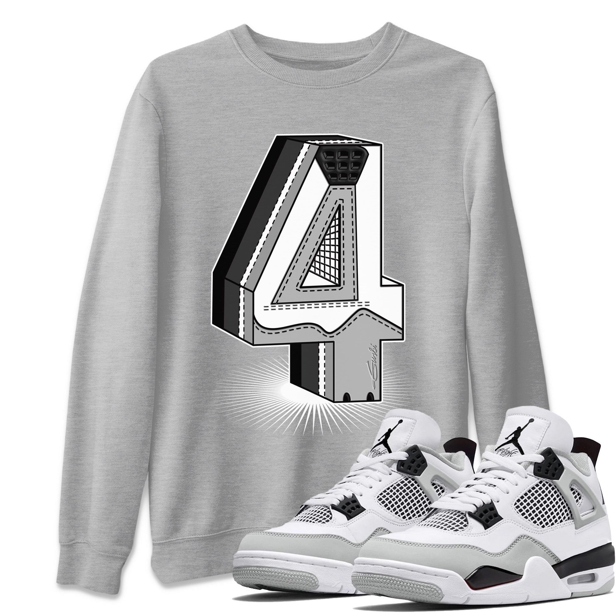 Four Statue Unisex Tops - Air Jordan 4 Military Black