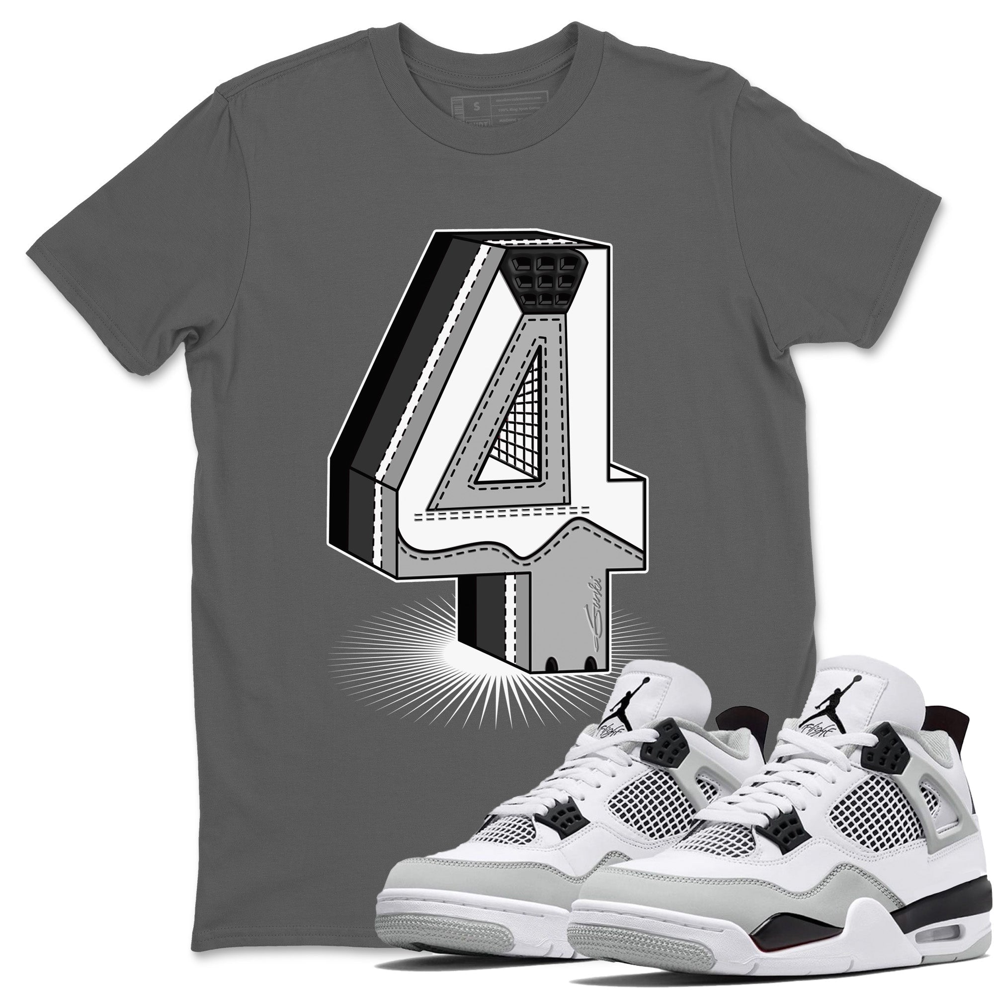 Four Statue Unisex Tops - Air Jordan 4 Military Black