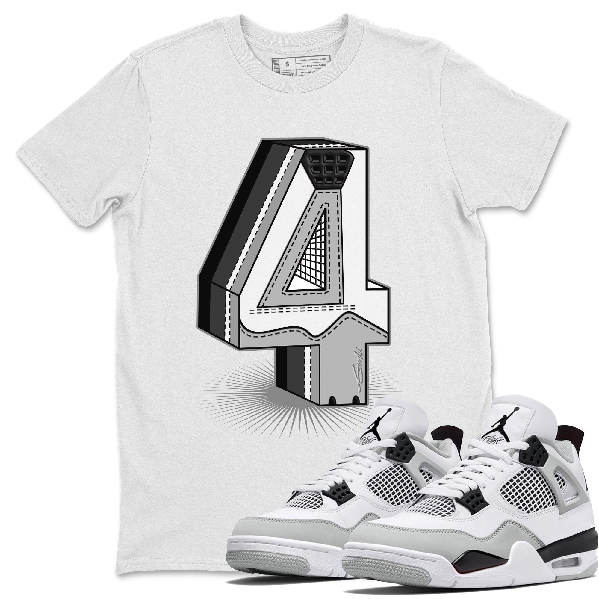 Four Statue Unisex Tops - Air Jordan 4 Military Black