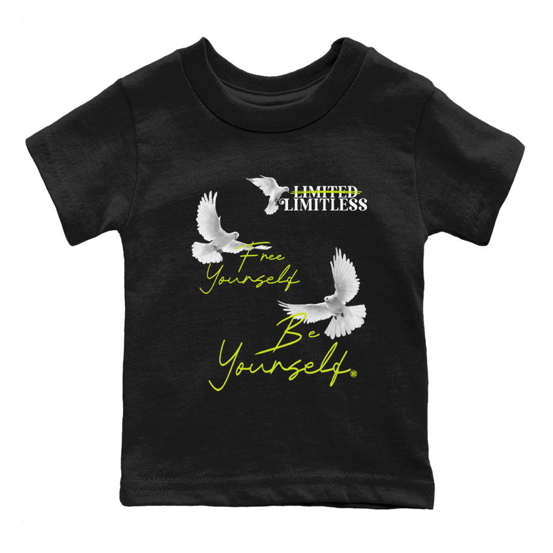 Free Yourself Be Yourself snkmatch Tees Kids - Air Foamposite One Black Volt