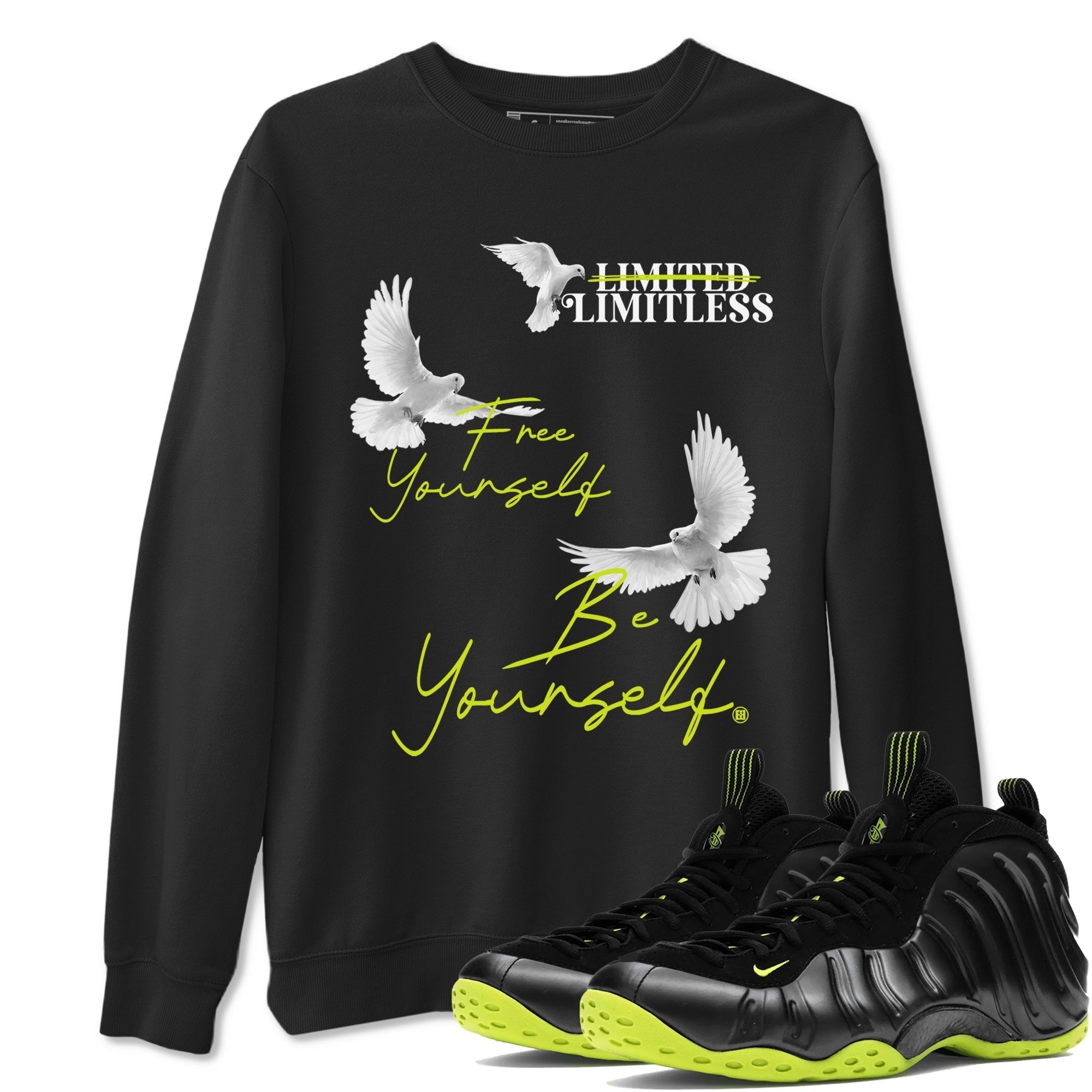 Free Yourself Be Yourself snkmatch Tees - Air Foamposite One Black Volt