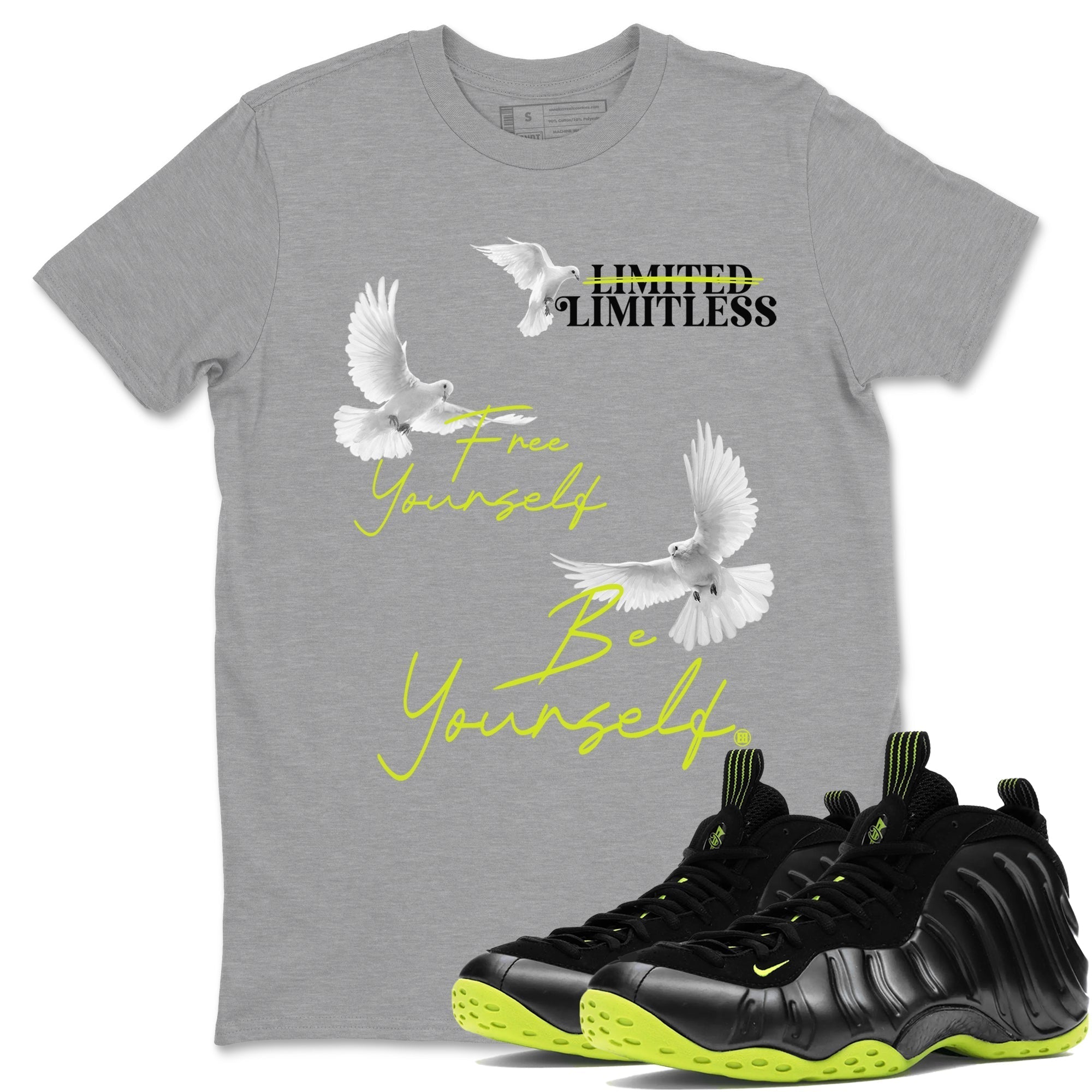 Free Yourself Be Yourself snkmatch Tees - Air Foamposite One Black Volt