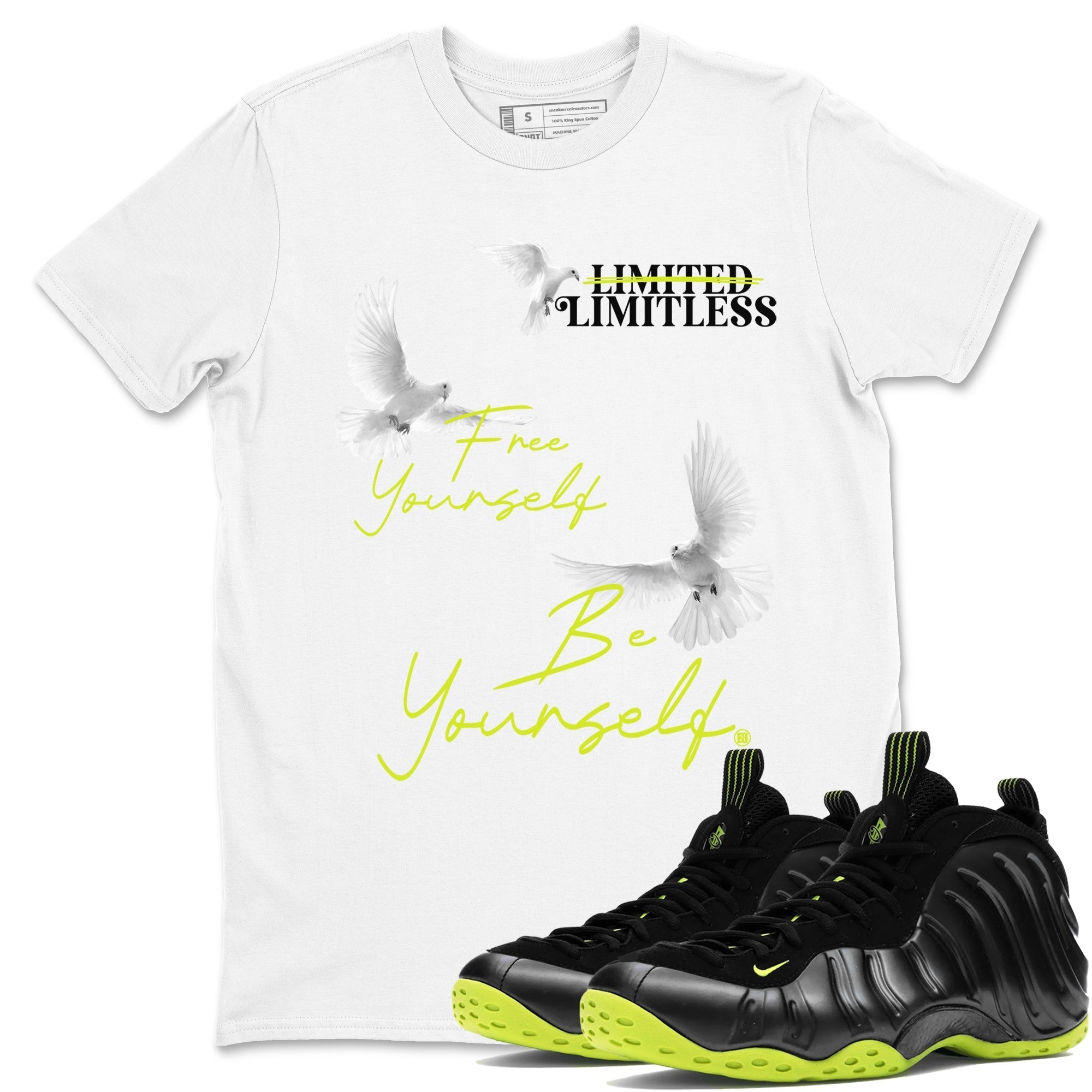 Free Yourself Be Yourself snkmatch Tees - Air Foamposite One Black Volt