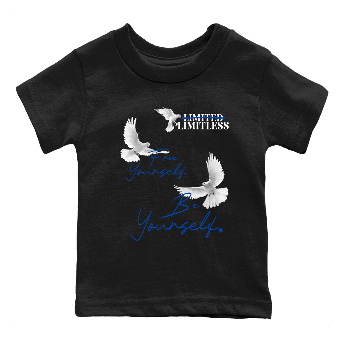 Free Yourself Be Yourself snkmatch Tees Kids - Air Jordan 1 Game Royal