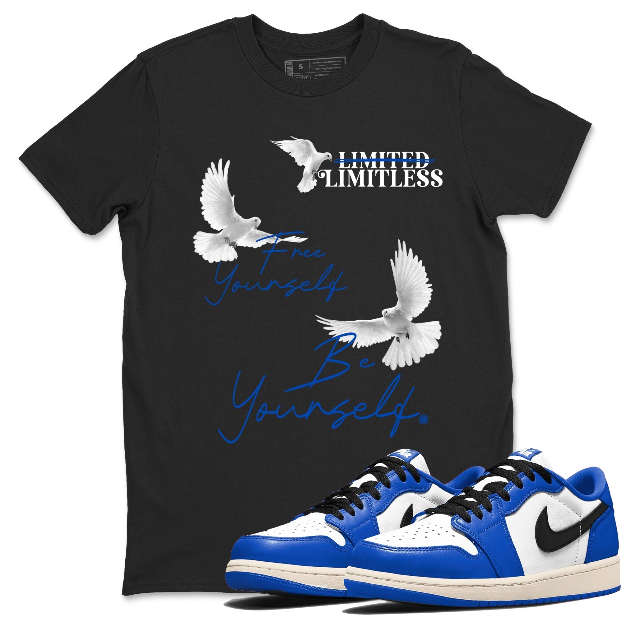 Free Yourself Be Yourself snkmatch Tees - Air Jordan 1 Game Royal
