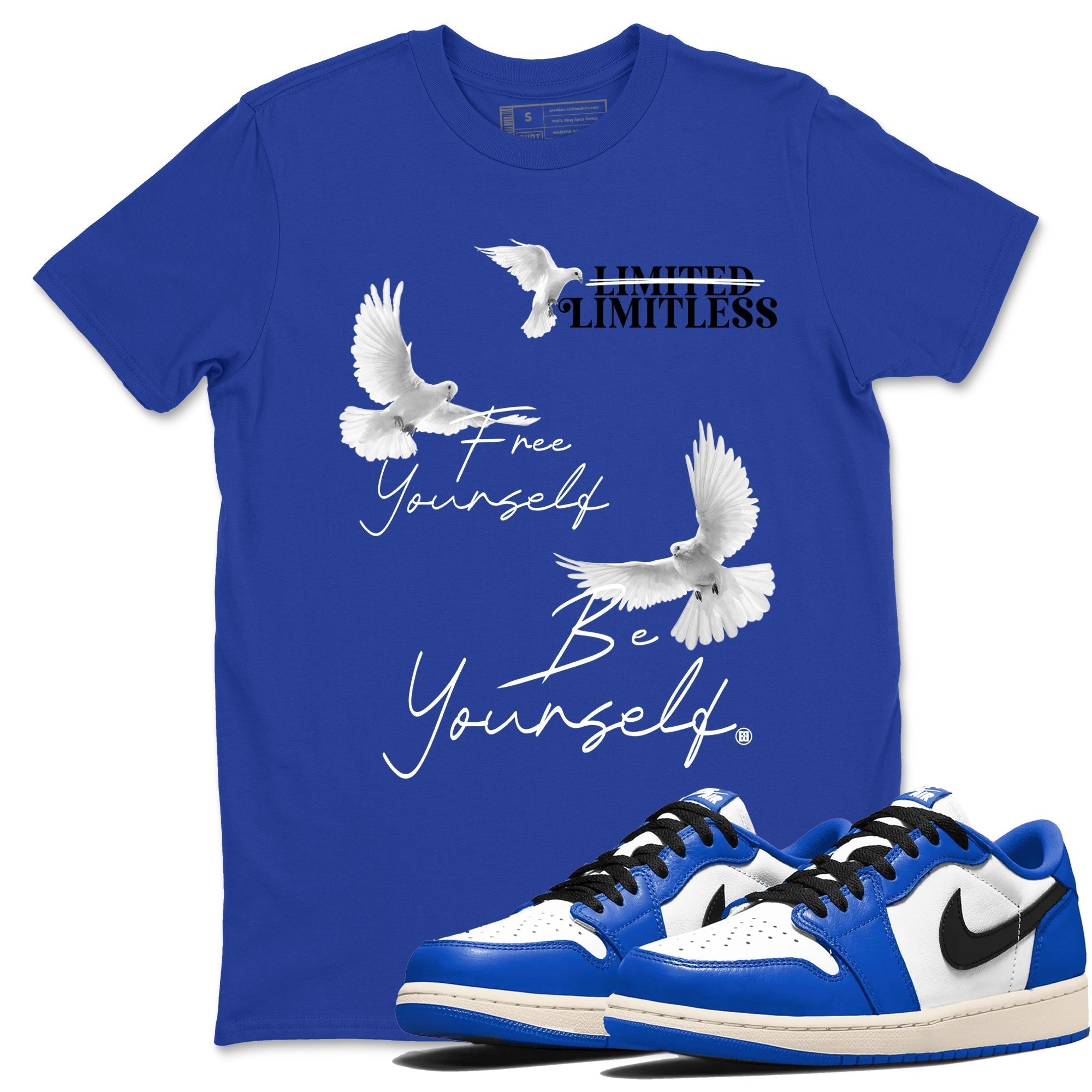 Free Yourself Be Yourself snkmatch Tees - Air Jordan 1 Game Royal