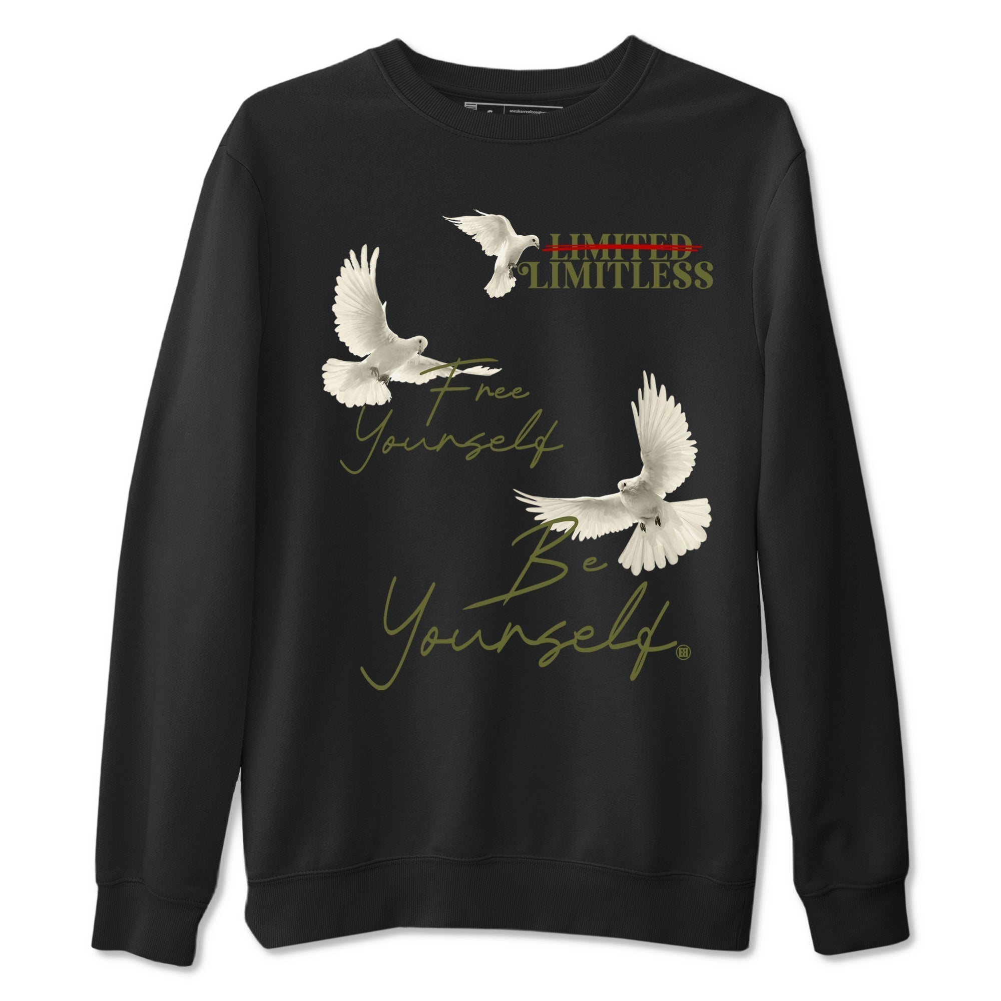 Free Yourself Be Yourself snkmatch Tees - Air Jordan 1 Travis Scott Medium Olive