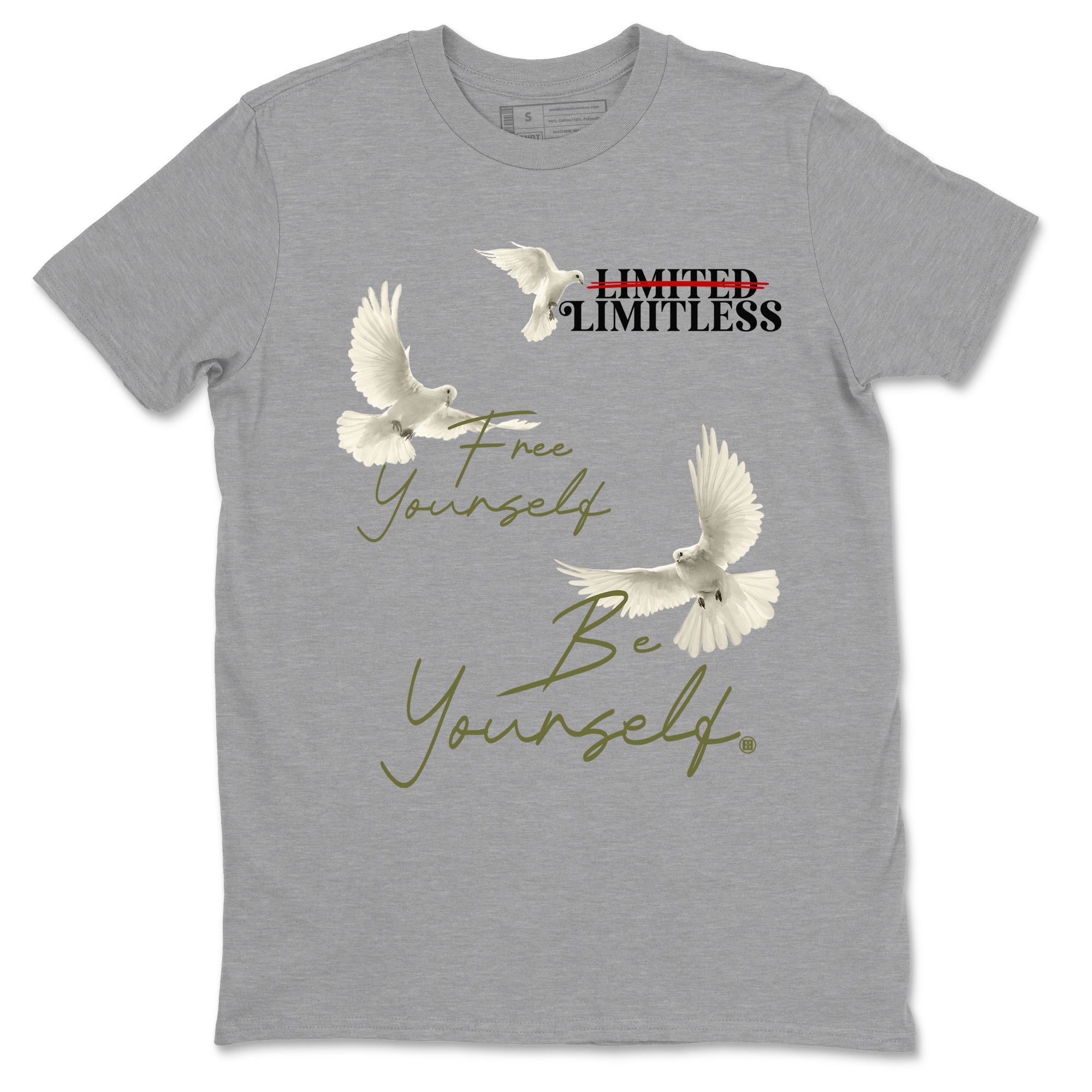 Free Yourself Be Yourself snkmatch Tees - Air Jordan 1 Travis Scott Medium Olive