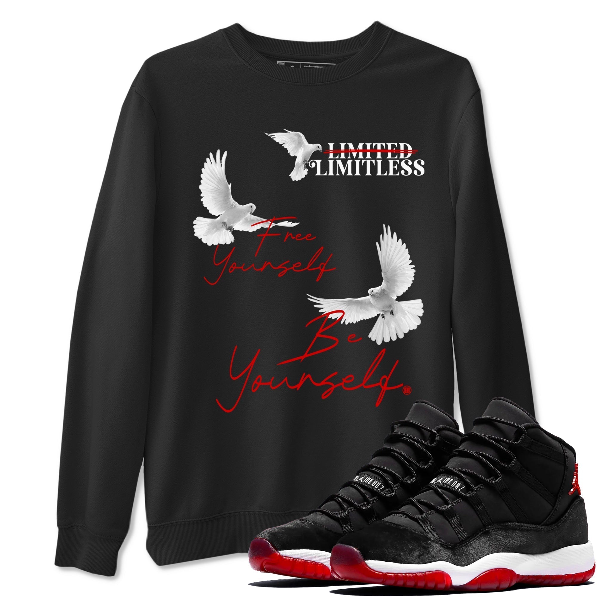 Free Yourself Be Yourself snkmatch Tees - Air Jordan 11 Bred Velvet