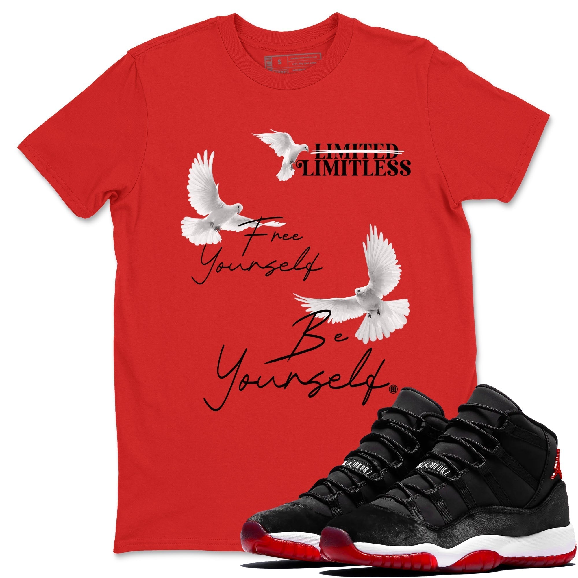 Free Yourself Be Yourself snkmatch Tees - Air Jordan 11 Bred Velvet