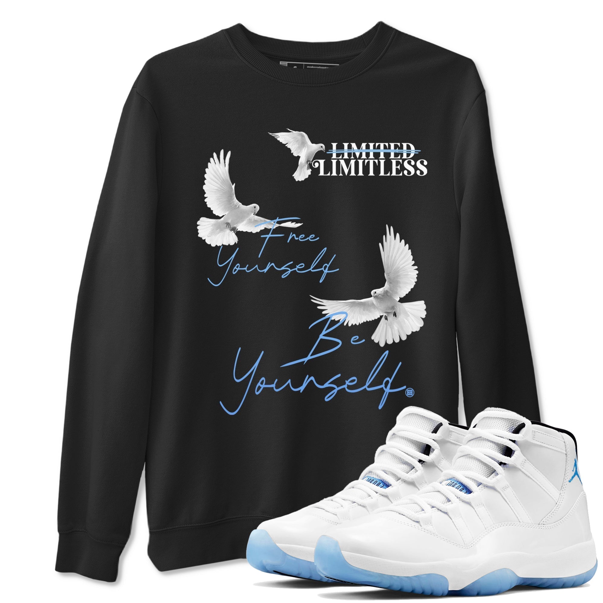 Free Yourself Be Yourself snkmatch Tees - Air Jordan 11 Legend Blue
