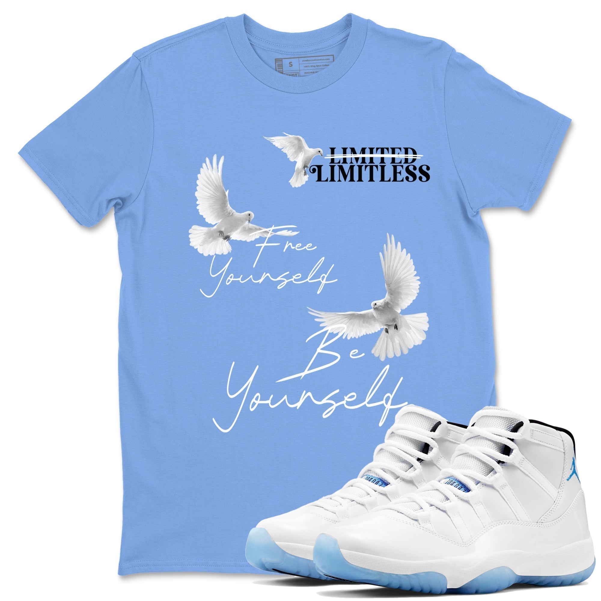 Free Yourself Be Yourself snkmatch Tees - Air Jordan 11 Legend Blue