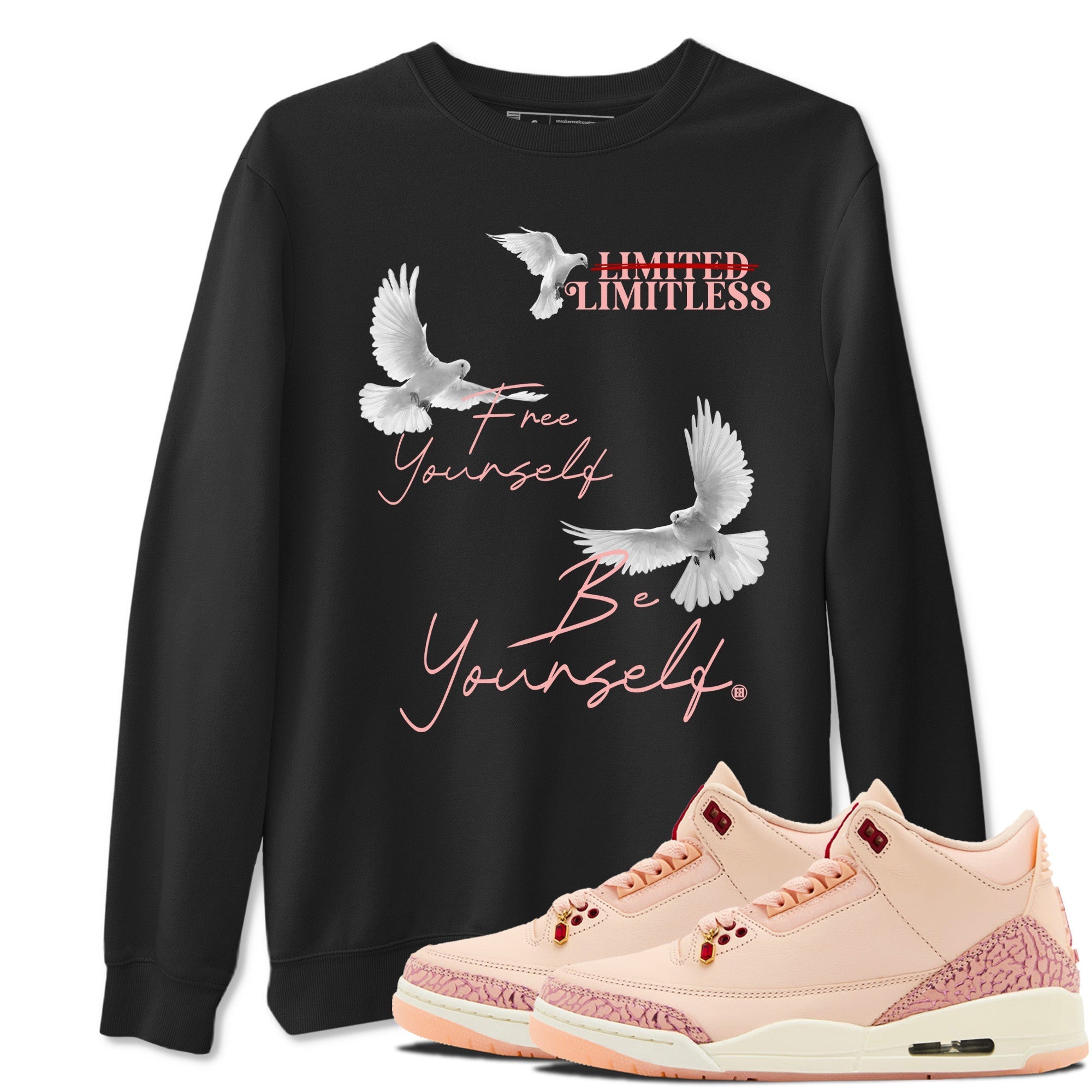 Free Yourself Be Yourself snkmatch Tees - Air Jordan 3 Valentines Day