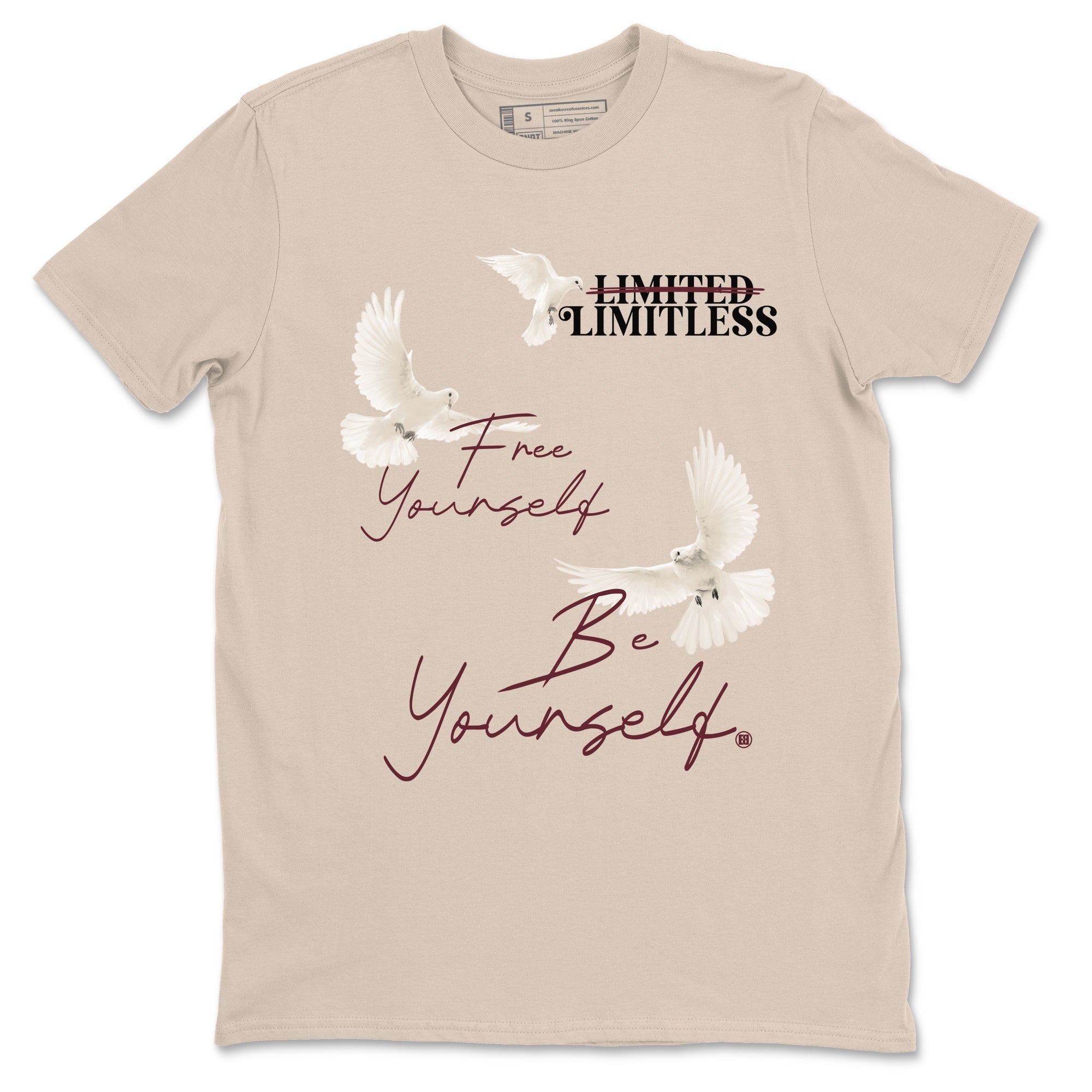 Free Yourself Be Yourself snkmatch Tees - Air Jordan 4 A Ma Maniere x Fossil Stone