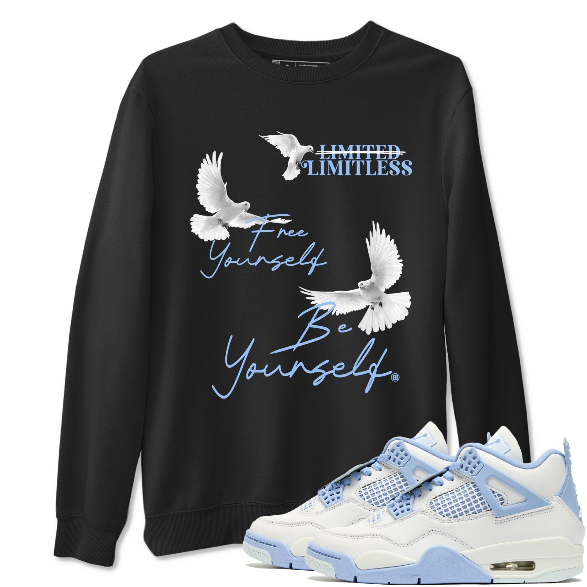 Free Yourself Be Yourself snkmatch Tees - Air Jordan 4 Forget Me Not