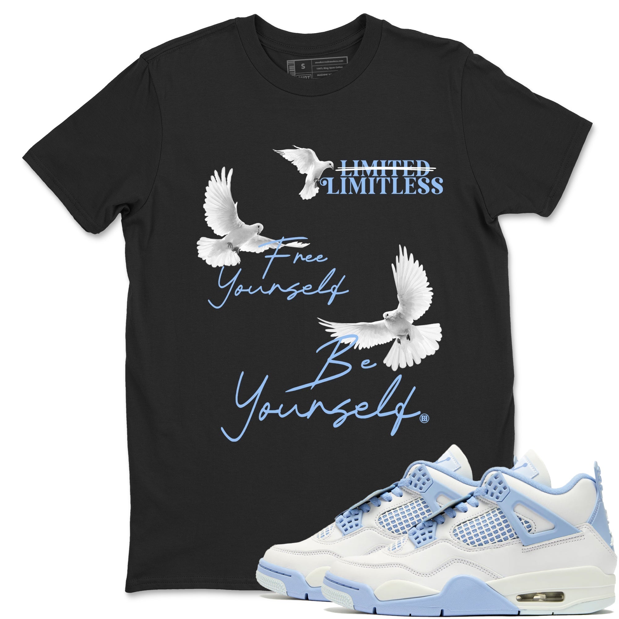 Free Yourself Be Yourself snkmatch Tees - Air Jordan 4 Forget Me Not