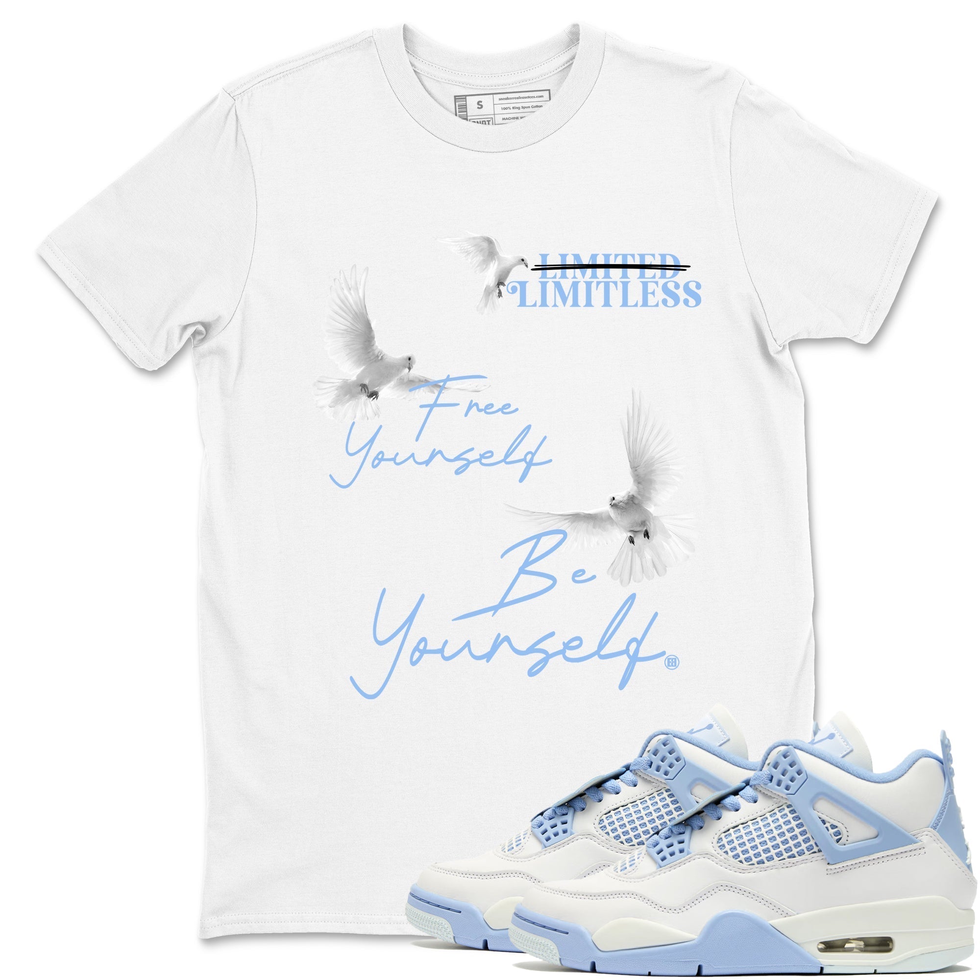 Free Yourself Be Yourself snkmatch Tees - Air Jordan 4 Forget Me Not